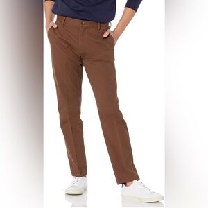 Amazon Essentials Men’s Flat Front Chino Pants Brown Slim Fit 42Wx30L